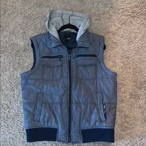 Men’s Blue vest with hoodie